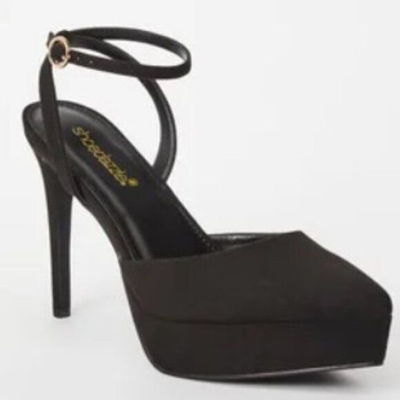 Sexy Size 12 Black Ankle Strap Platform High Heel Pumps By ShoeDazzle. - Picture 1 of 9